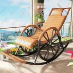 Fantasy Кресло-качалка из ротанга, круглое, желтое, Basic yellow circle line - фото 5