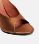 Анок 105 атласные мюли Amina Muaddi, Mocha - фото 5