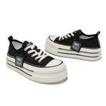 Комфортные легкие низкие кеды на платформе для женщин Komanic, черные - фото 2