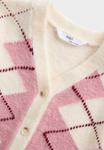 Кардиган Marks & Spencer ARGYLE, Pink Mix/Mottled Light Pink - фото 3