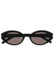 Saint Laurent Eyewear солнцезащитные очки в овальной оправе, черный - фото