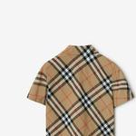 Рубашка детская Burberry в полоску, коричневый - фото 5