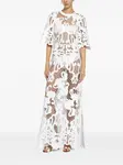 Платье макси с вышивкой DOLCE & GABBANA, белый - фото 2