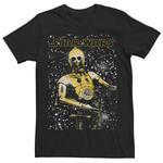 Мужская футболка с рисунком C-3PO Galaxy Star Wars, черный - фото