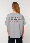 Футболка Mira Paris BRUTAL BACK PRINT ROLLUP TEE OVERSIZED, Mottled Grey - фото