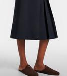 Юбка миди из плиссированного мохера и шерсти Prada, Bleu - фото 5