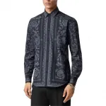 Рубашка Barocco с принтом VERSACE, синий - фото 4