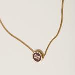 Металлическое ожерелье MIU MIU, бордовый - фото 2