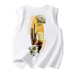 Футболка-майка унисекс HUANQIU, белая (Логотип Q Desert Beauty Center _ Логотип Q Great Desert Beauty на спине) - фото 4