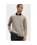Классический свитер с круглым вырезом Fred Perry, бежевый - фото 2