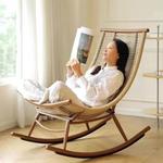 Плетеное кресло-качалка с оттоманкой для дома и террасы — Дизайнерское кресло из ротанга - фото 8