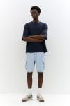 Джинсовые шорты-карго Pull And Bear, индиго - фото