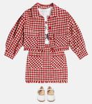 Твидовая юбка из смесового хлопка в клетку Monnalisa, разноцветный - фото 2