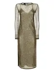 Платье миди с пайетками PINKO, зеленый - фото