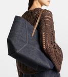 Джимовая сумка-тоут Duo Large Brunello Cucinelli, Blu - фото 2