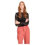 Лонгслив Vila Stasia Lace, черный - фото