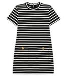 Полосатое платье из джерси Balmain, разноцветный - фото