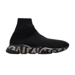 Кроссовки Balenciaga Speed Sneaker 'Midsole Graffiti - Black Dark Beige', черный - фото