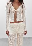 Блуза PULL&BEAR RUFFLED LACE, Beige - фото