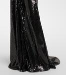 Платье без бретелек с пайетками Alex Perry, темно-синий - фото 5