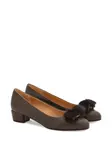 Туфли Vara Bow 30 на блочном каблуке Ferragamo, коричневый - фото 2