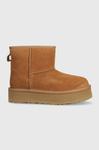 Детские зимние сапоги UGG CLASSIC MINI PLATFORM, бежевый - фото