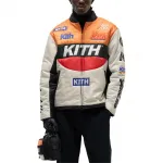 KITH Полная молния Брикстон Пуховая рубашка куртка, Sand - фото 4