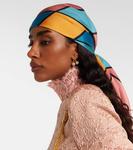 Шелковый платок Rhombelle в клетку Valentino, Multicolor/Rosa/Nero - фото 2