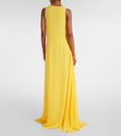 Платье макси из жоржета с оборками Alaïa, Jaune Vif - фото 3