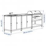 Кухонная раковина ut/chrcl барбекю, на открытом воздухе GRILLSKÄR IKEA, 258x61 см, цвет steel - фото 8