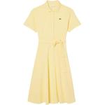 LACOSTE Желтое женское платье с короткими рукавами - фото