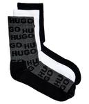 Носки мужские Hugo Bodywear высокие 3 пары, черный/белый - фото