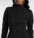 Мини-платье из джерси, украшенное стразами Sportmax, Nero - фото 4