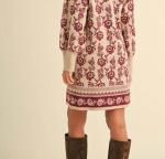 Платье-свитер Raegan в бордовом цвете AnnieWear - фото 2