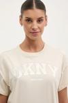 Футболка из хлопка Dkny, бежевый - фото 4