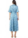 Bohemian Floral Printed Shirts Dress In Blue Current air - фото 2
