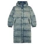 DIESEL Пуховик с капюшоном W-Aves, Light Blue Faded - фото