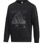 Свитшот черный детский для возраста 3-7 лет Adidas - фото 2
