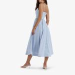 Платье миди Lolita из смесового хлопка стрейч с круглым вырезом House Of Cb, синий - фото 4