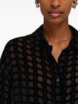 Ferragamo бархатная рубашка в технике деворе, черный - фото 5