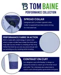 Мужская классическая рубашка Performance Solid Button Down приталенного кроя Tom Baine, синий - фото 5