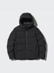 Пуховая куртка Uniqlo с капюшоном, 09 черный - фото