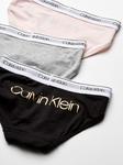 Современные хлопковые трусики-бикини Calvin Klein для девочек, 3 Pack - Black, Crystal Pink, Heather Grey - фото 2
