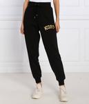 Спортивные брюки женские Michael Kors джоггеры с золотым логотипом, черный - фото