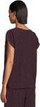 Топ Eileen Fisher Woven Plisse V-Neck Square Top, Blackberry - фото 3