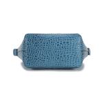 Сумка-пельмень из крокодиловой кожи теленка Мини женская сине-серая LONGCHAMP - фото 5