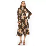 Женское платье миди с воротником, облегающее и расклешенное Alexia Admor, мультиколор - фото