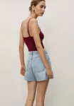 Джинсовые шорты с высокой талией Mango, Light Blue - фото 3