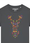 Футболка с принтом FLORAL DEER watapparel, антрацит - фото