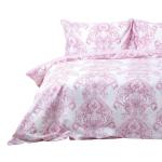 Двустороннее постельное белье Homescapes, 260x220 см, розовый - фото